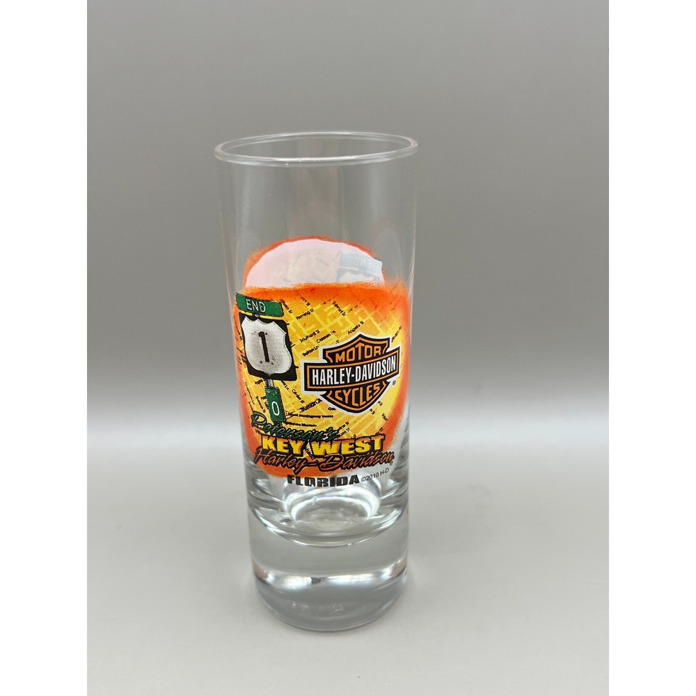 Harley-Davidson Key West Florida Shot Glass Petersons Mile Marker 1 Shooter 2010